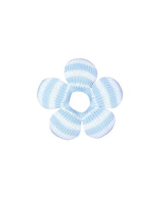 Flower Knit Rattle in Blue - 6&quot;