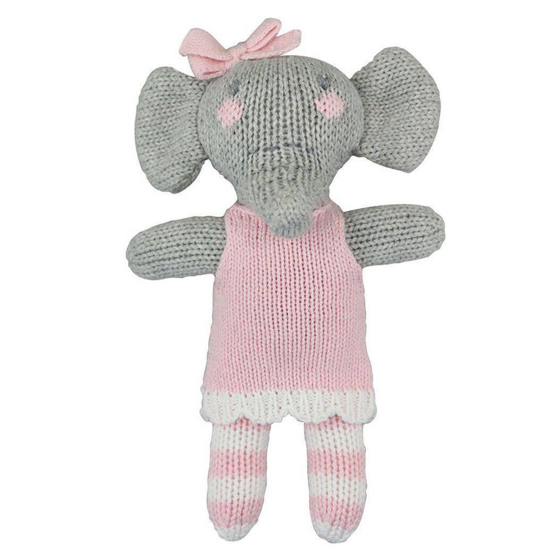 Edna the Elephant Knit Rattle - 7"