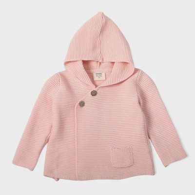 Hooded Knit Cardigan - Blush