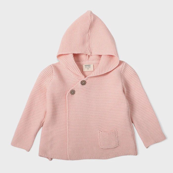 Hooded Knit Cardigan - Blush