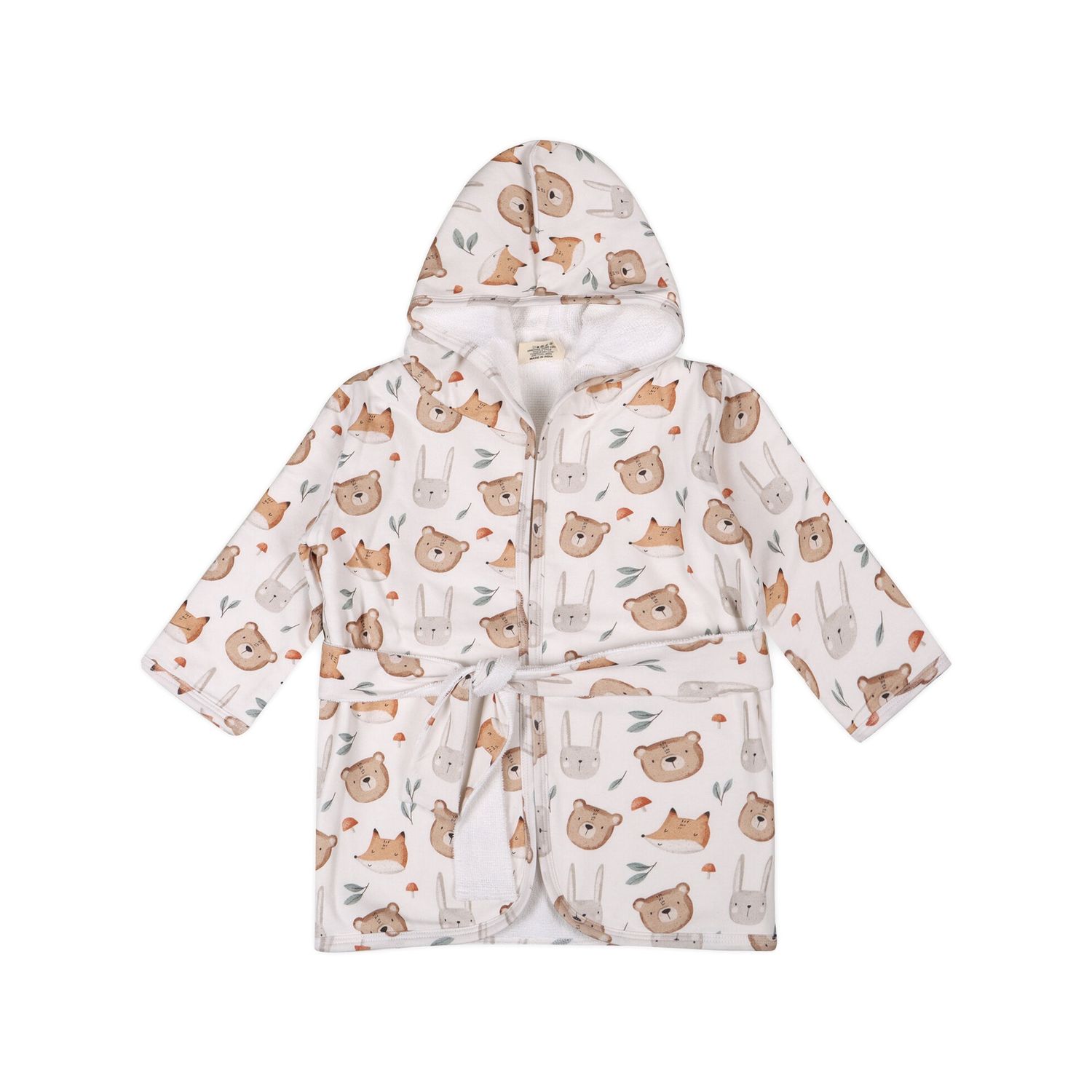 Organic Jersey Baby Bathrobe - Forest Animals