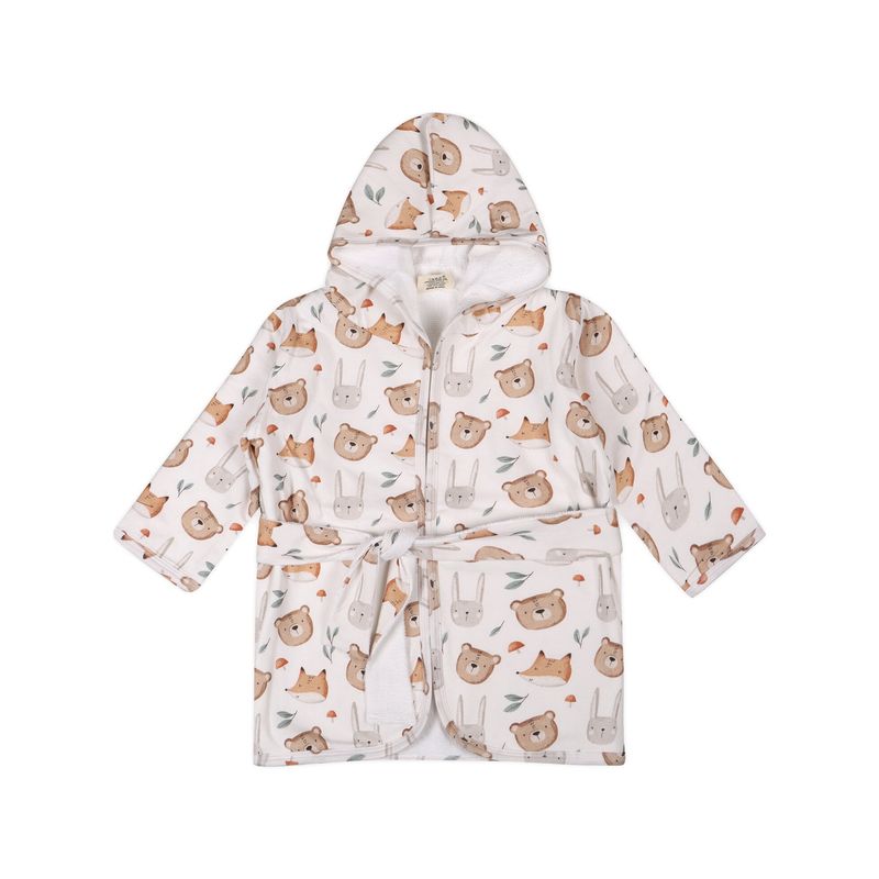 Organic Jersey Baby Bathrobe - Forest Animals