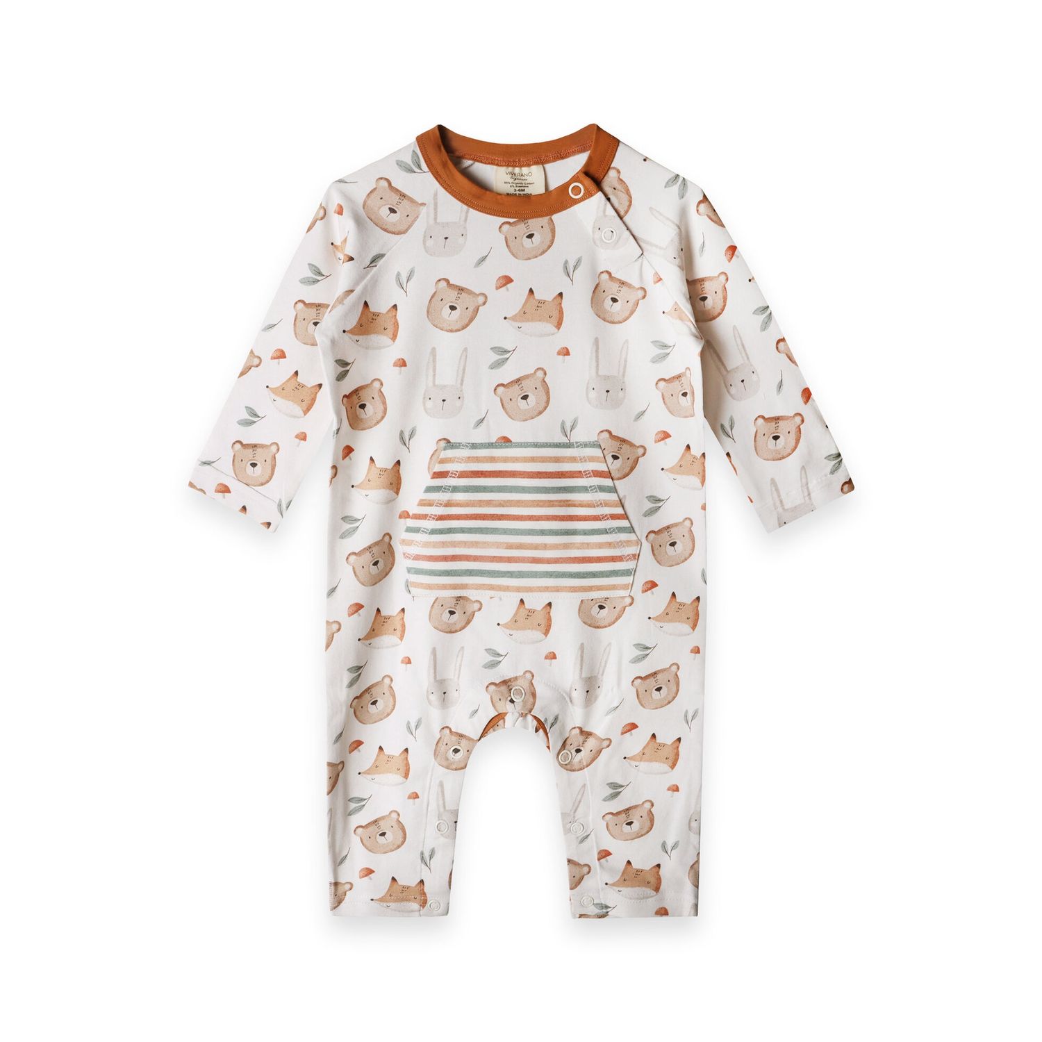 Organic Jersey Long Sleeve Jumpsuit - Forest Animals