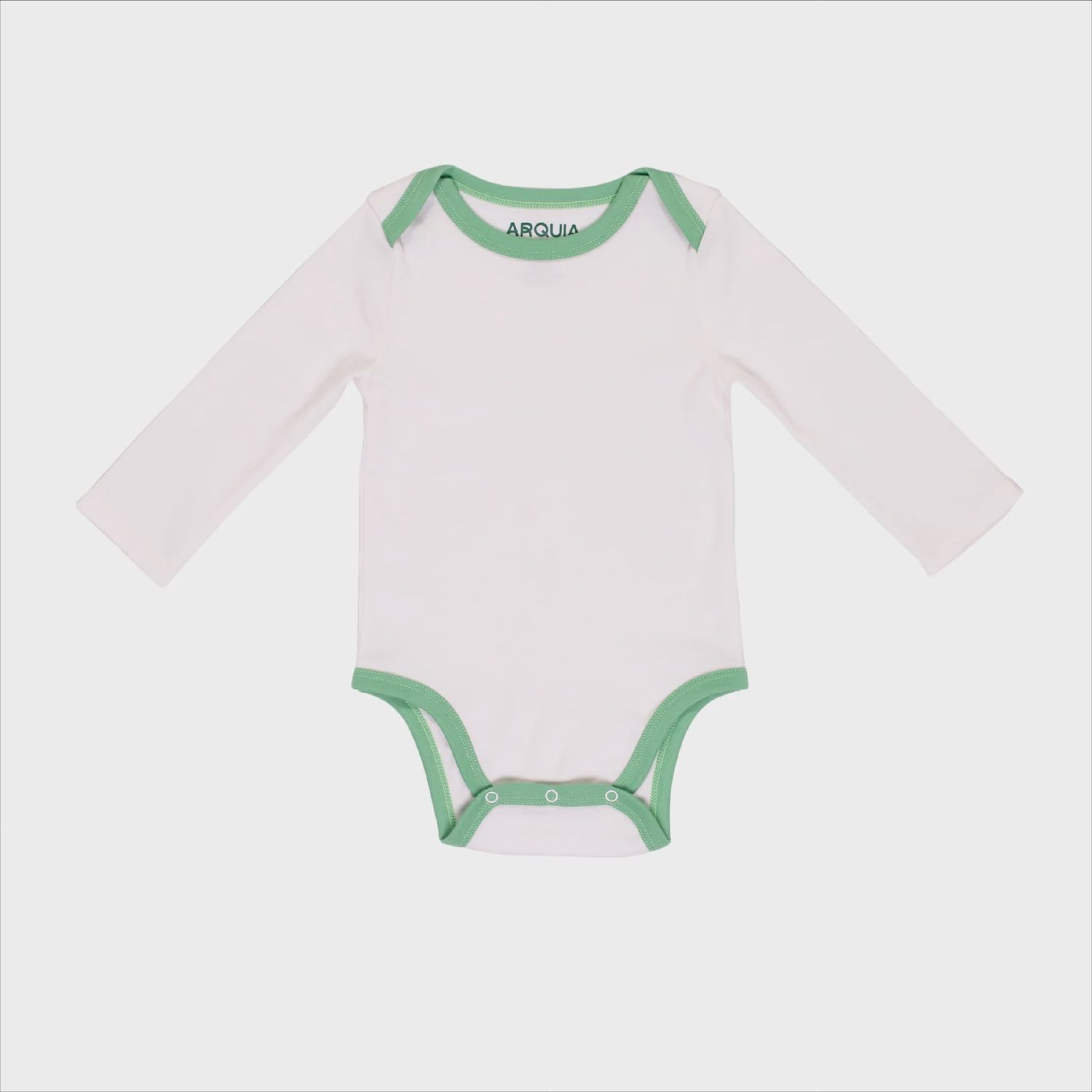 Long Sleeve Bodysuit - White with Green