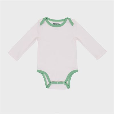 Long Sleeve Bodysuit - White with Green