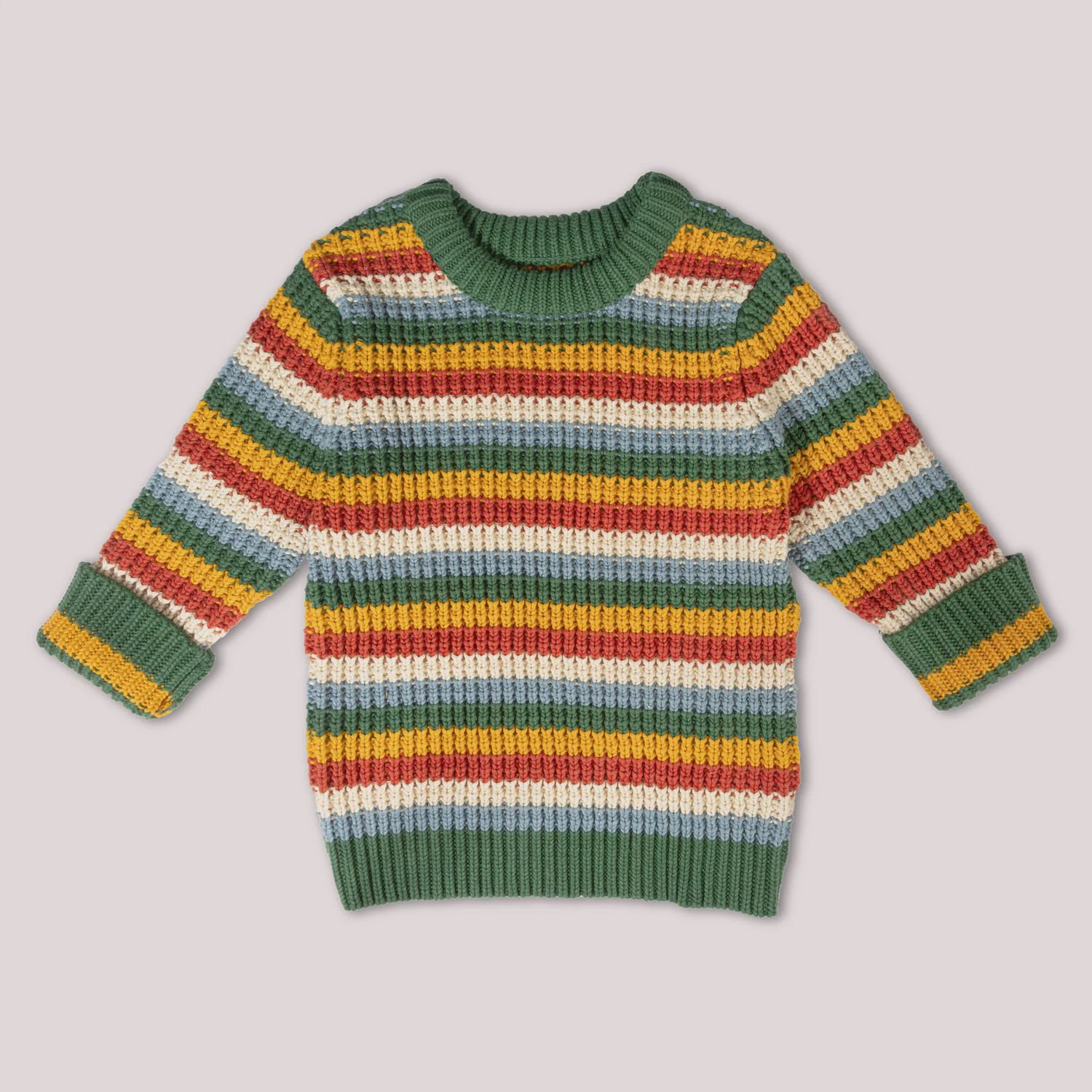 Knitted Sweater - Rainbow Stripe