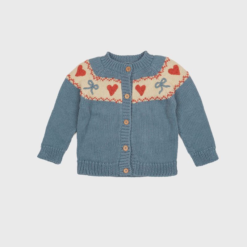 Sweetheart Cardigan - Teal Blue