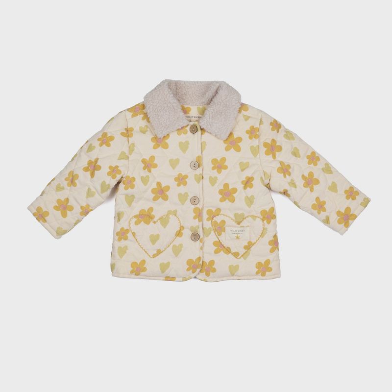 Quilted Jacket - Floral Hearts Honey