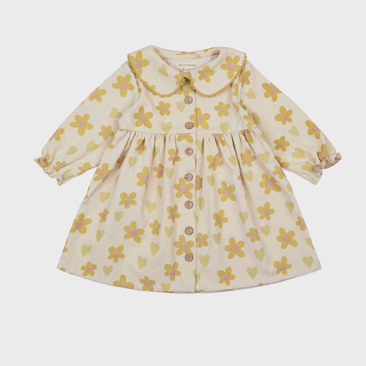 Clementine Dress - Floral Hearts Honey