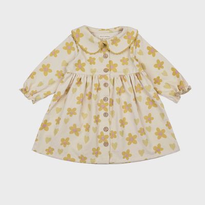 Clementine Dress - Floral Hearts Honey