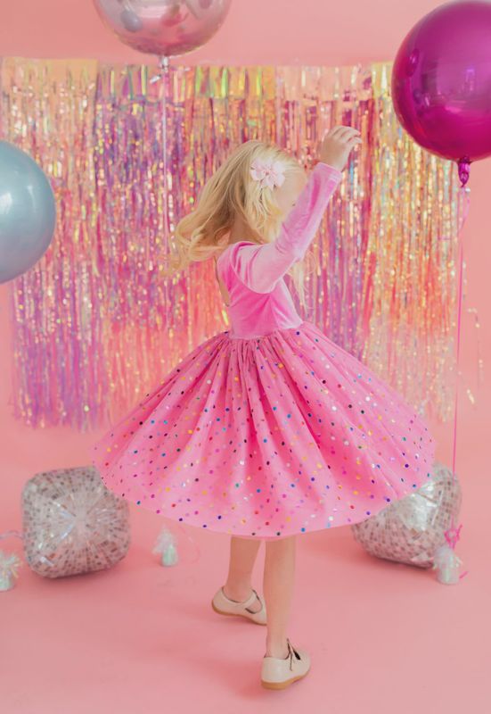 Gwen Dress in Bubblegum Confetti