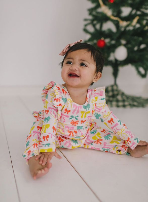 Mabel Romper in Holiday Bows
