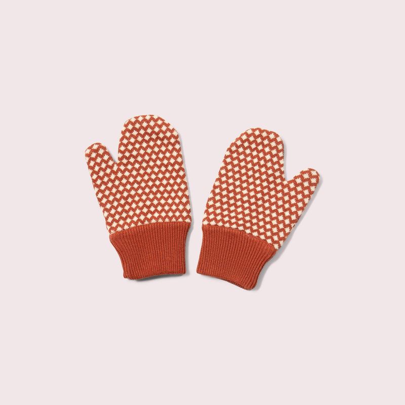 Ginger Diamonds Knitted Mittens