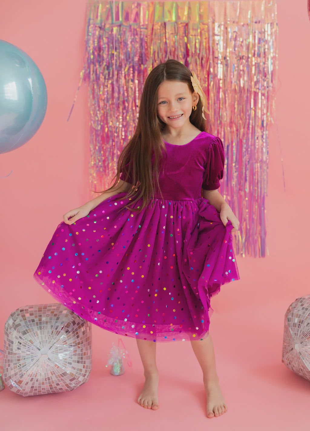 Diana Dress in Deep Purple Confetti