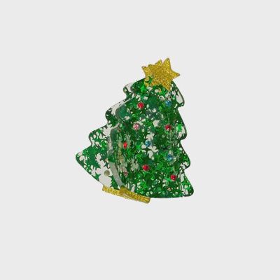 Jolly Christmas Tree Claw Clip