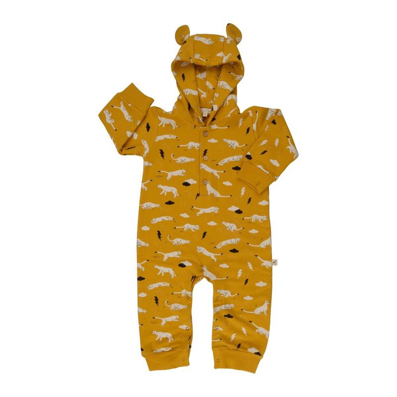 Baby French Terry Bear Jumpsuit - Thunder Puma/ Golden Spice