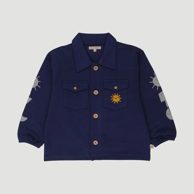 Kids French Terry Jacket / Happy Dreams - Deep Cobalt