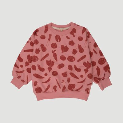 Kids French Terry Sweatshirt - Veggie Fiesta/ Blush