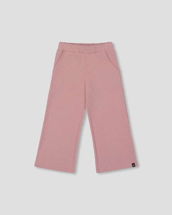 Waffle Flare Leg Pants Silver Pink