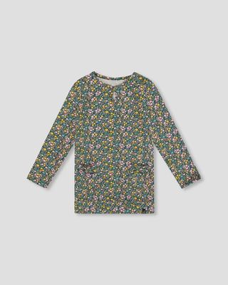 Jersey Tunic Green With Floral Print