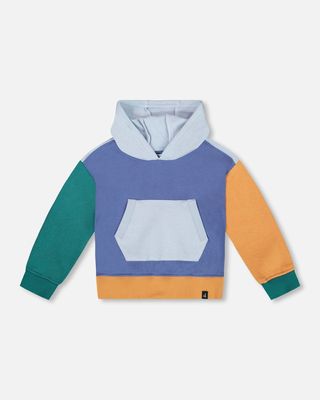 Boys&#39; Long Sleeve Colorblocked Hooded Fleece Sweatshirt Blue
