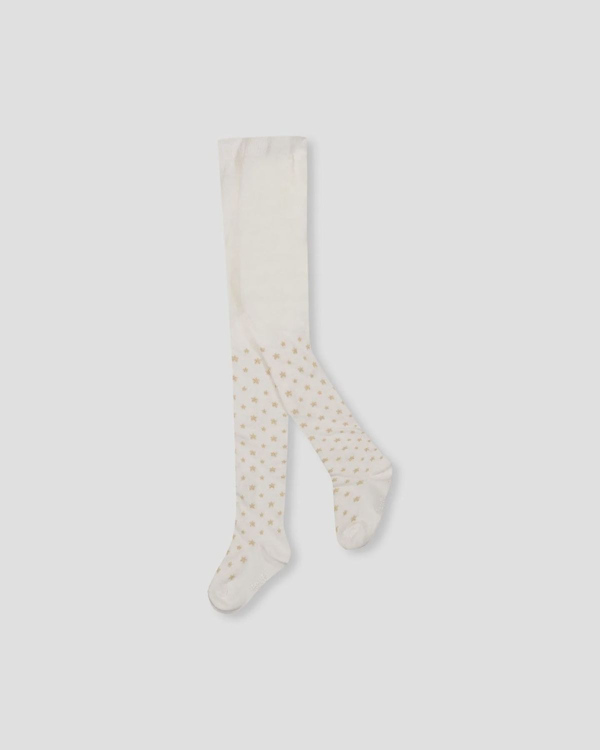 Knit Tights Off-White With Golden Star Pattern