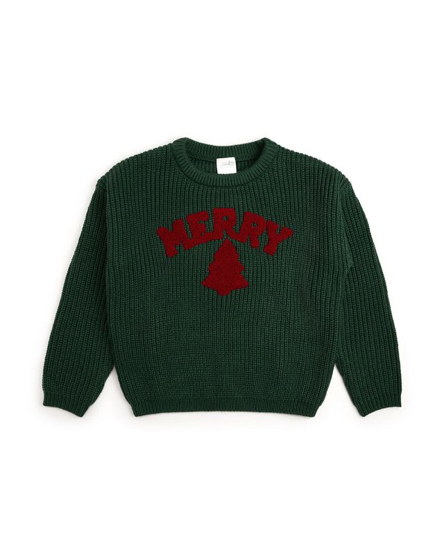 Toddler/Kids Yarn Knit Patch Sweater - Merry