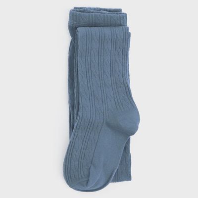 Cable Knit Tights - Denim