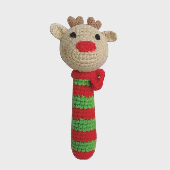 Crochet Reindeer Stick Rattle