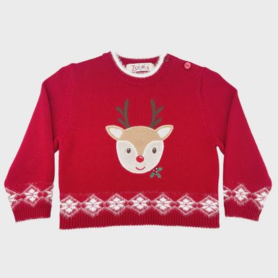 Reindeer Face Knit Sweater