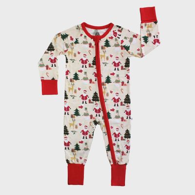 Baby  Convertible Zip Pajama - Cozy Christmas