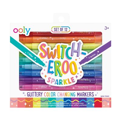 Switch-Eroo Sparkle Glittery Color Changing Markers - Set of 12