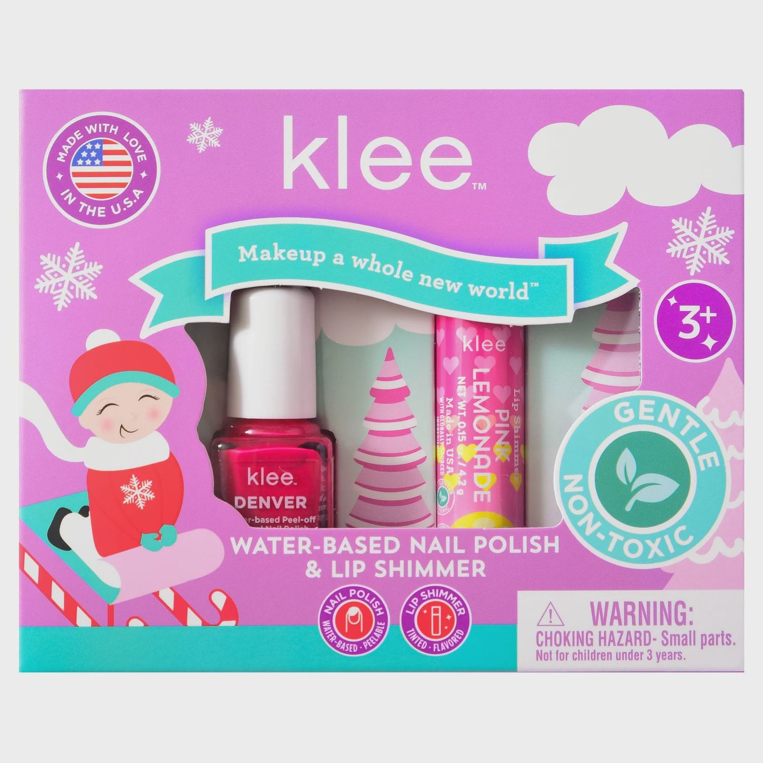Water-Based Nail Polish and Lip Shimmer Set - Holiday Angels&#39; Skates