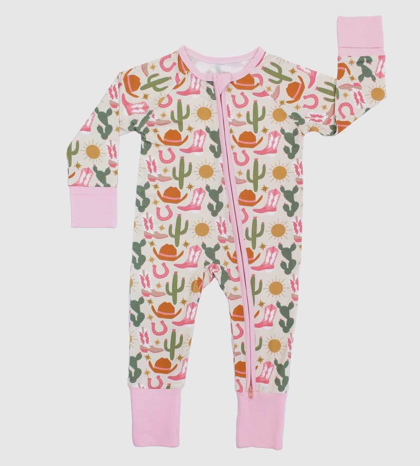 Baby Convertible Zip Pajama - Hey Y'all Western