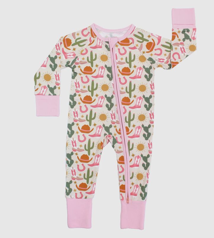 Baby Convertible Zip Pajama - Hey Y'all Western