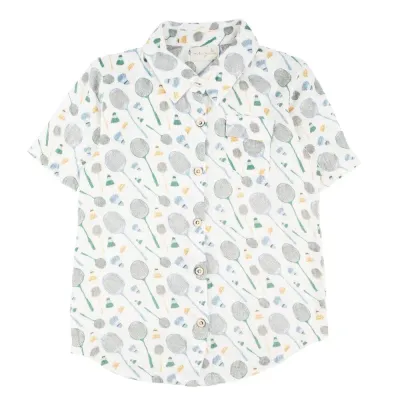 Jerry Short Sleeve Button Up - Badminton Raquet