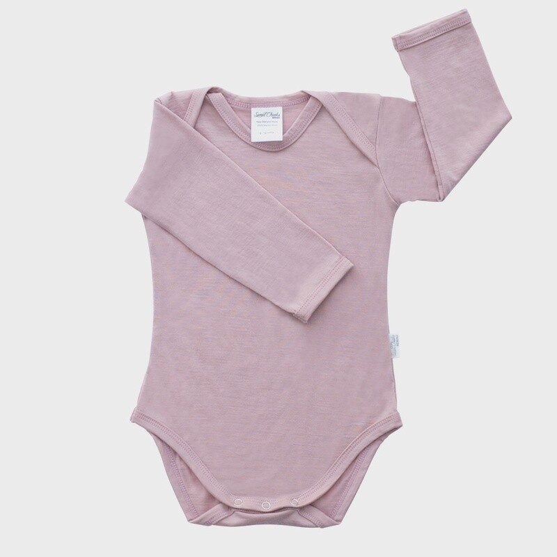 Long Sleeve Merino Bodysuit - Blush