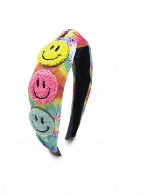 Tie Dye Smiley Knot Headband