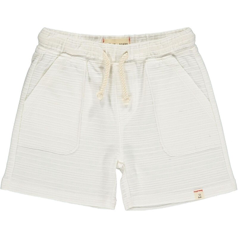 Boys Ribbed Shorts - White