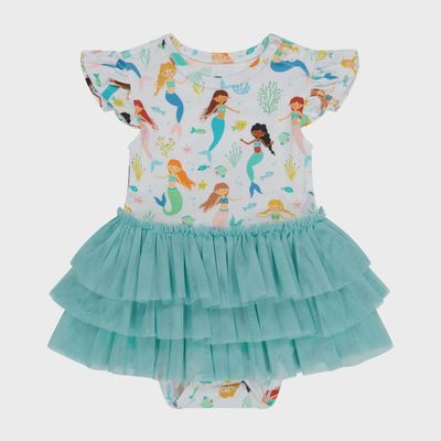 Baby Sleeveless Tulle Skirted Bodysuit - Magic Mermaid Baby Sleeveless Tulle Skirted Bodysuit - Magic Mermaid