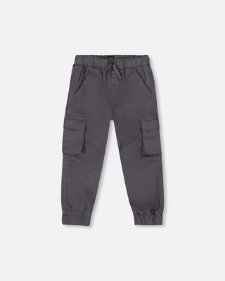 Boys' Twill Jogger Cargo Pants Dark Gray