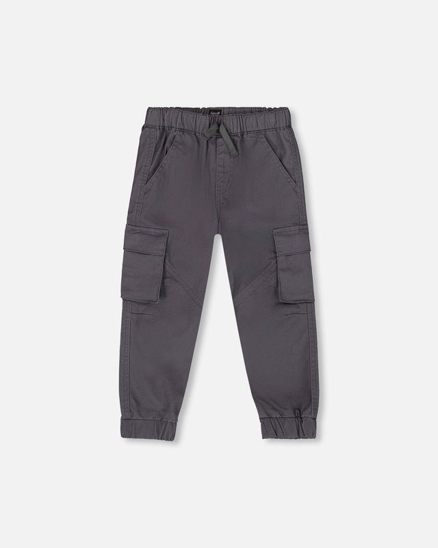 Boys' Twill Jogger Cargo Pants Dark Gray
