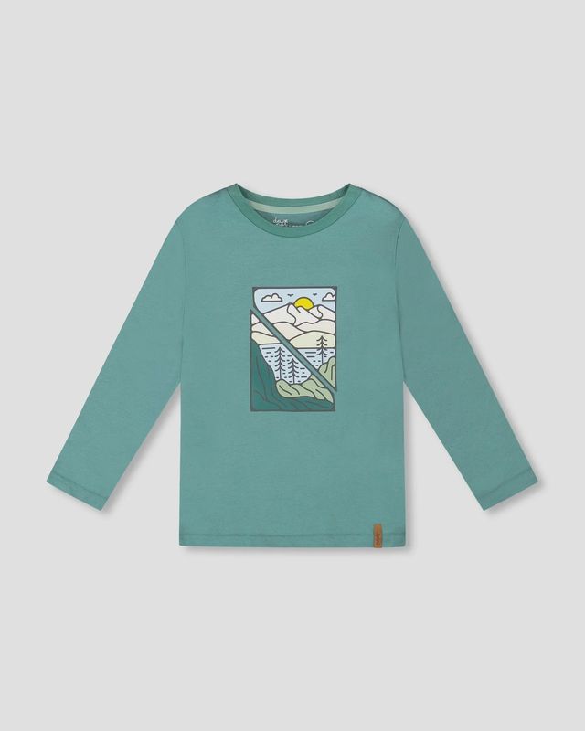 Boys' Long Sleeve Cotton Jersey Tee Shirt Sage Green