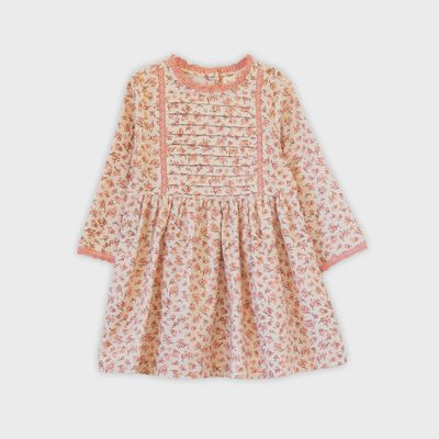 Lulu Dress with Lace Trim - Pink Heather