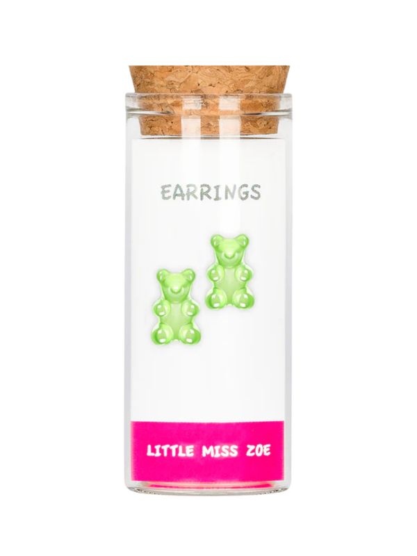 Stud Earrings - Green Yummy Bear