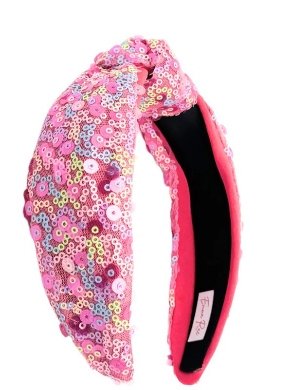 Sequin Knotted Headband - Rainbow