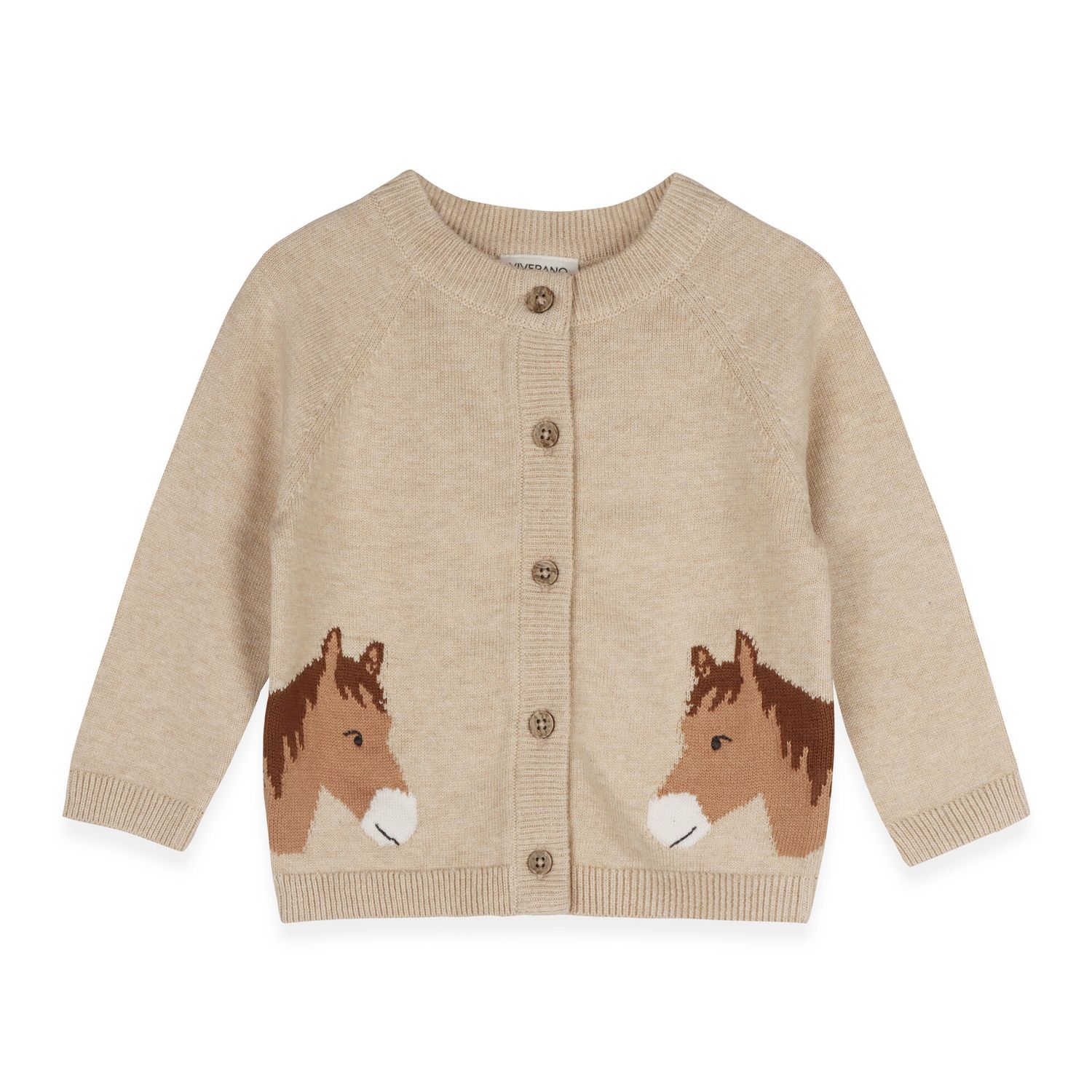 Horse Jacquard Cardigan - Oatmeal Heather
