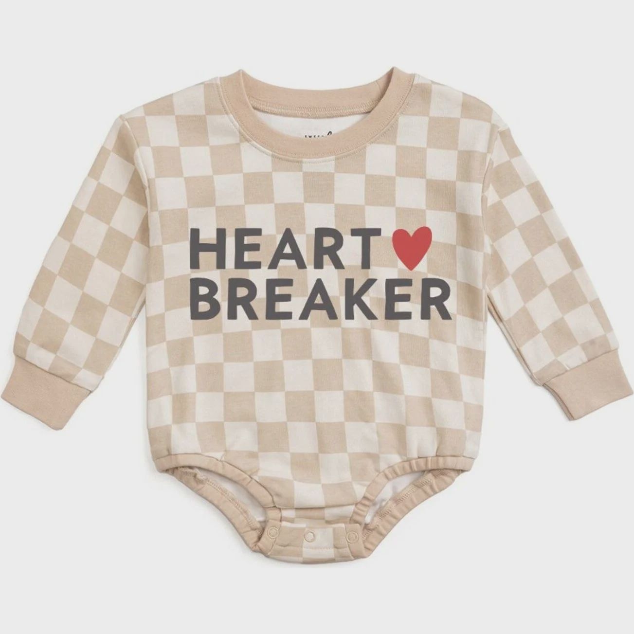 Baby Longsleeve Romper - Heartbreaker Checkered Valentine's Day