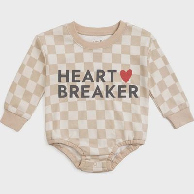 Baby Longsleeve Romper - Heartbreaker Checkered Valentine's Day