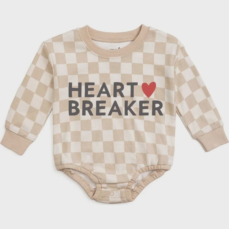 Baby Longsleeve Romper - Heartbreaker Checkered Valentine's Day